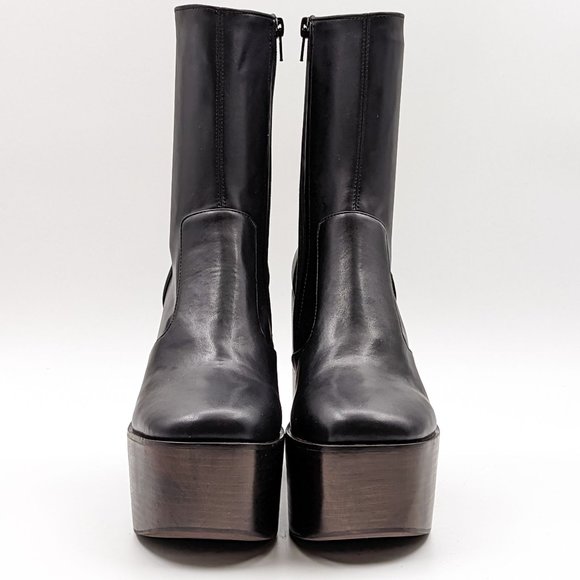 Jeffrey Campbell Women Mexique 70's Retro Black Platform boots size 7.5 - Picture 2 of 11